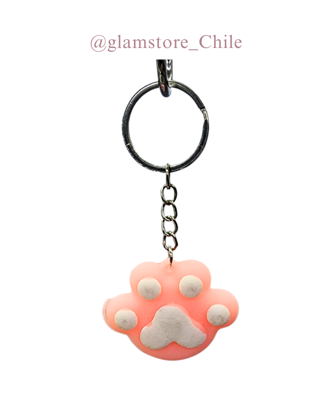 Llavero Patita De Gato Rosa/ Negro