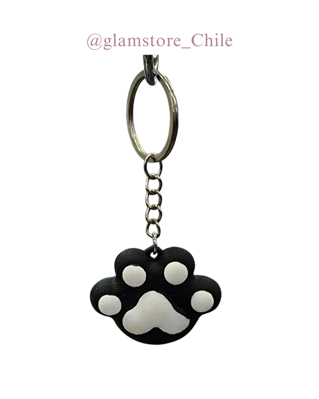 Llavero Patita De Gato Rosa/ Negro
