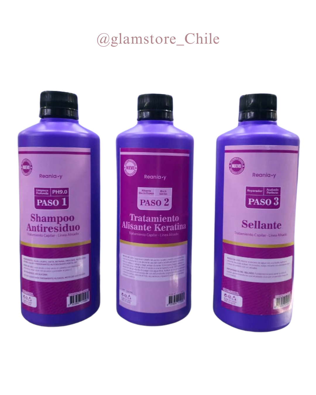 Tratamiento Alisante 3 Pasos Reania 500ml (cada uno, vienen los 3 pasos por la compra)