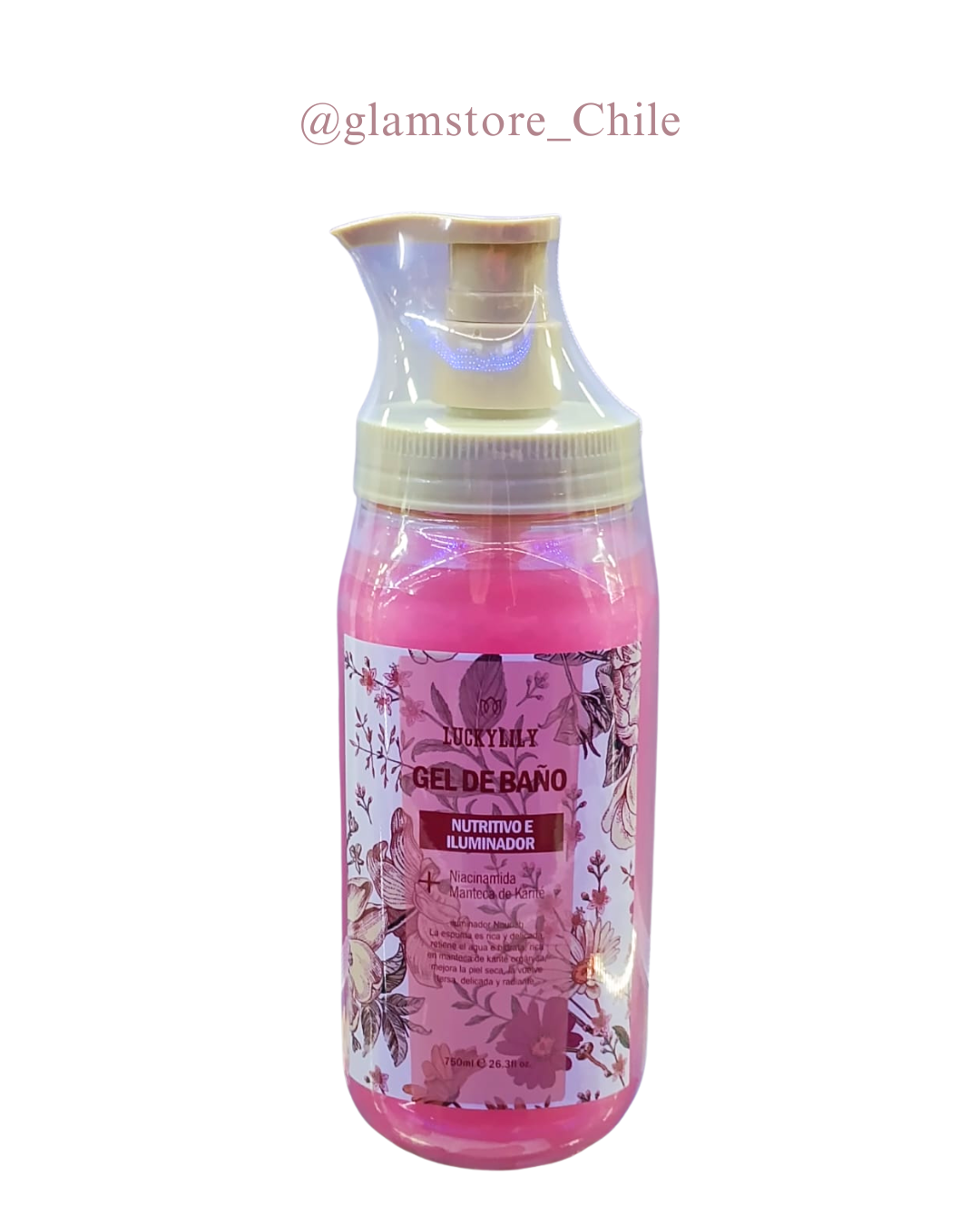 GEL DE BAÑO NUTRITIVO E ILUMINADOR NIACINAMIDA + KARITÉ LUCKYLILY 750ml