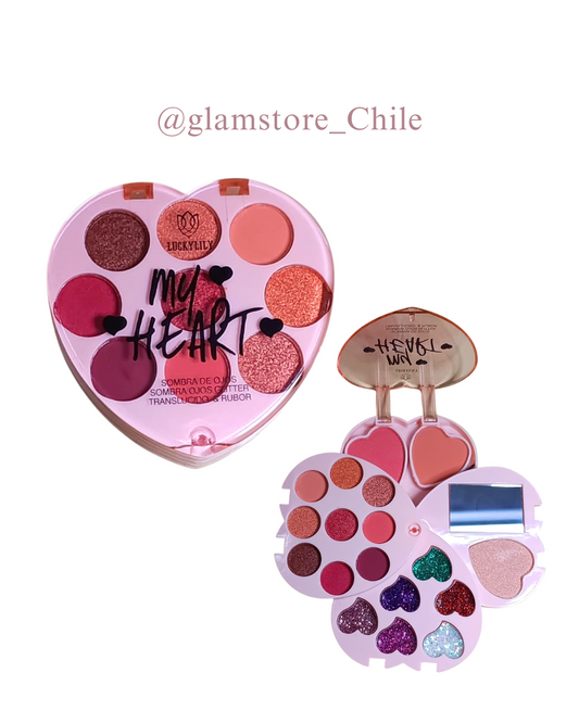 Paleta Sombras Corazón Rosas