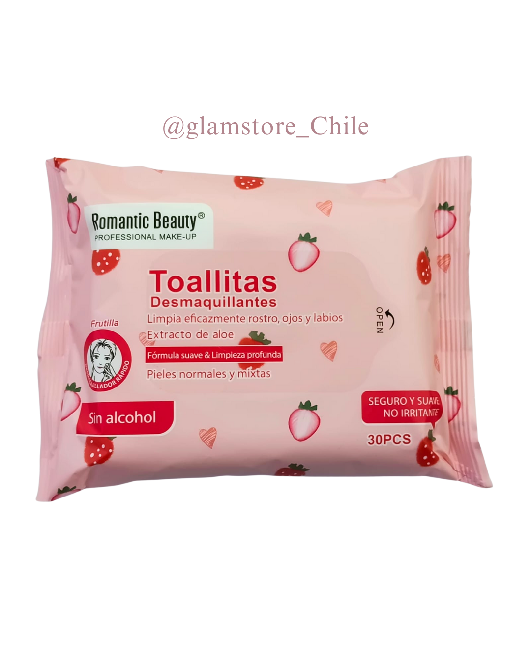 Desmaquillante En Toallitas 30pcs Sin Alcohol Romantic Beauty