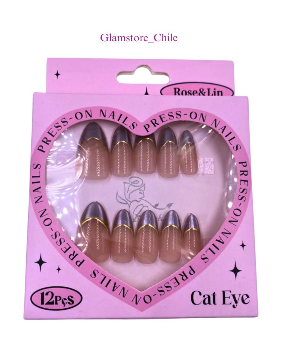 UÑAS PRESS ON 80 OJO DE GATO