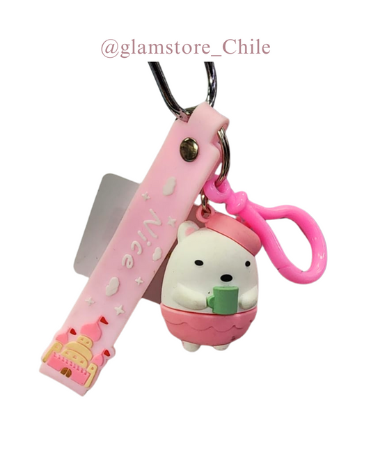 Llavero Oso Rosa