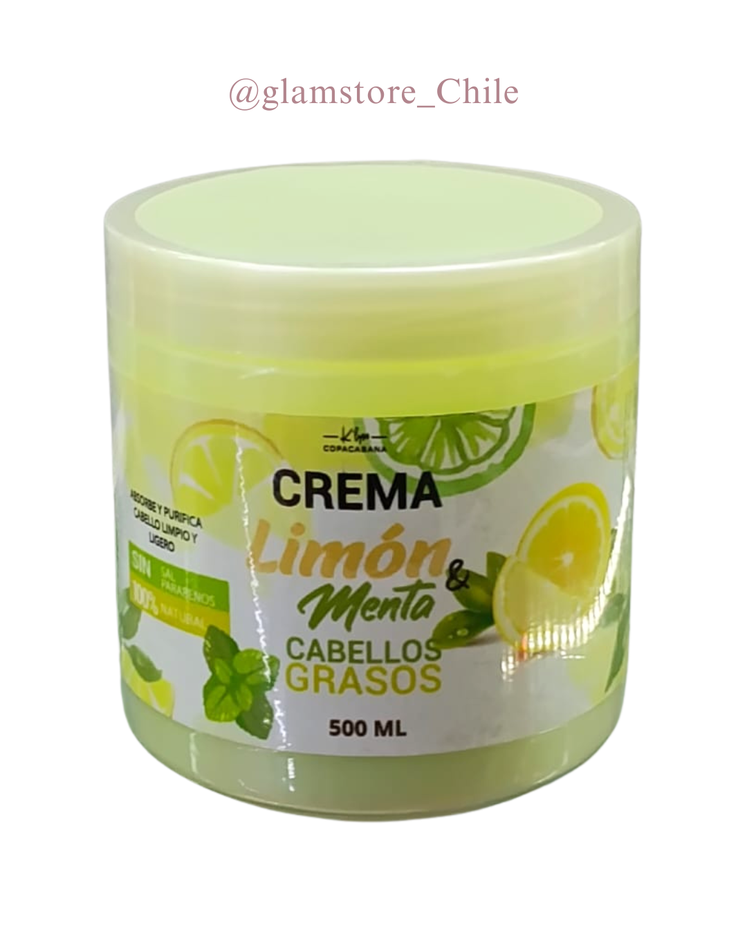 Crema Limón Menta Cabello Graso CopaCabana 500ml