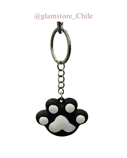 Llavero Patita De Gato Rosa/ Negro