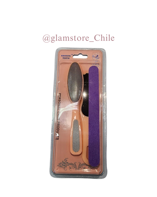 Kit Lima Pies+ Lima de uñas + Lima Exfoliante Pies