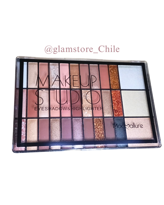 Paleta De Sombras E Iluminador Makeup Studio MocMallure