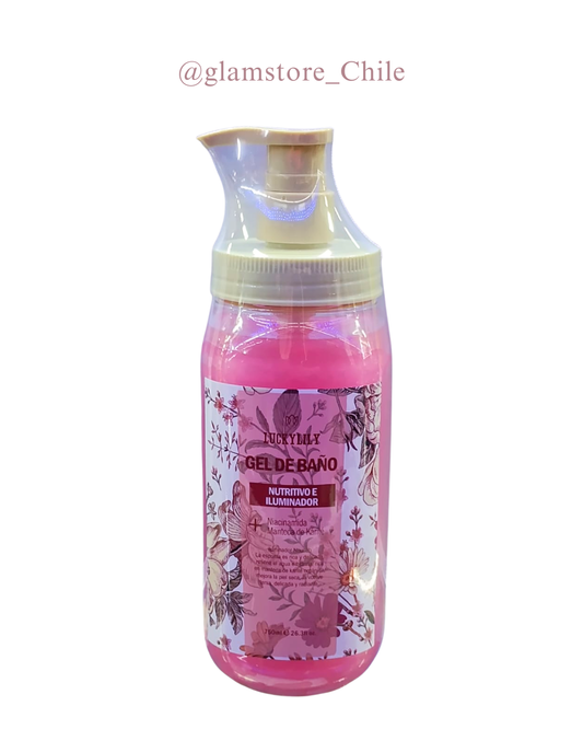 GEL DE BAÑO NUTRITIVO E ILUMINADOR  NIACINAMIDA + KARITÉ LUCKYLILY 750ml
